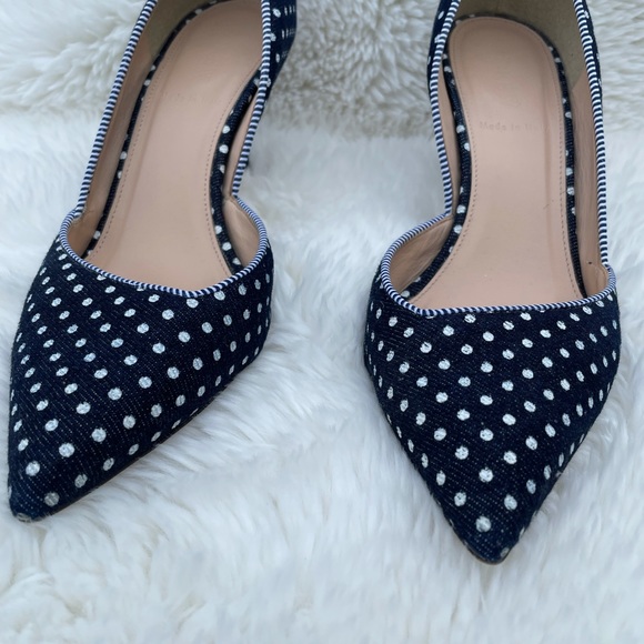 J. Crew Shoes - J. Crew navy pola dot heels 6.5.